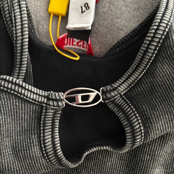 Diesel Gray Bodysuit with V-Neck and Spaghetti Straps - Picture 3 of 7